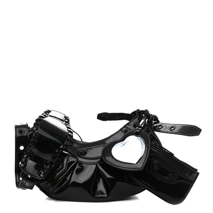 Balenciaga Patent Faux Leather Le Cagole Shoulder Bag XS Black 1 of 9