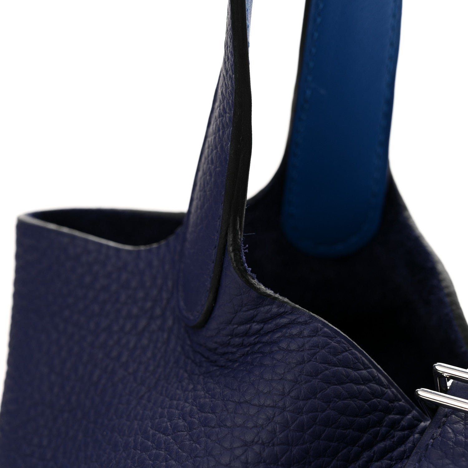 Hermes Taurillon Clemence Swift Eclat Picotin Lock 18 PM Bleu Encre Bleu Zellige 12 of 13