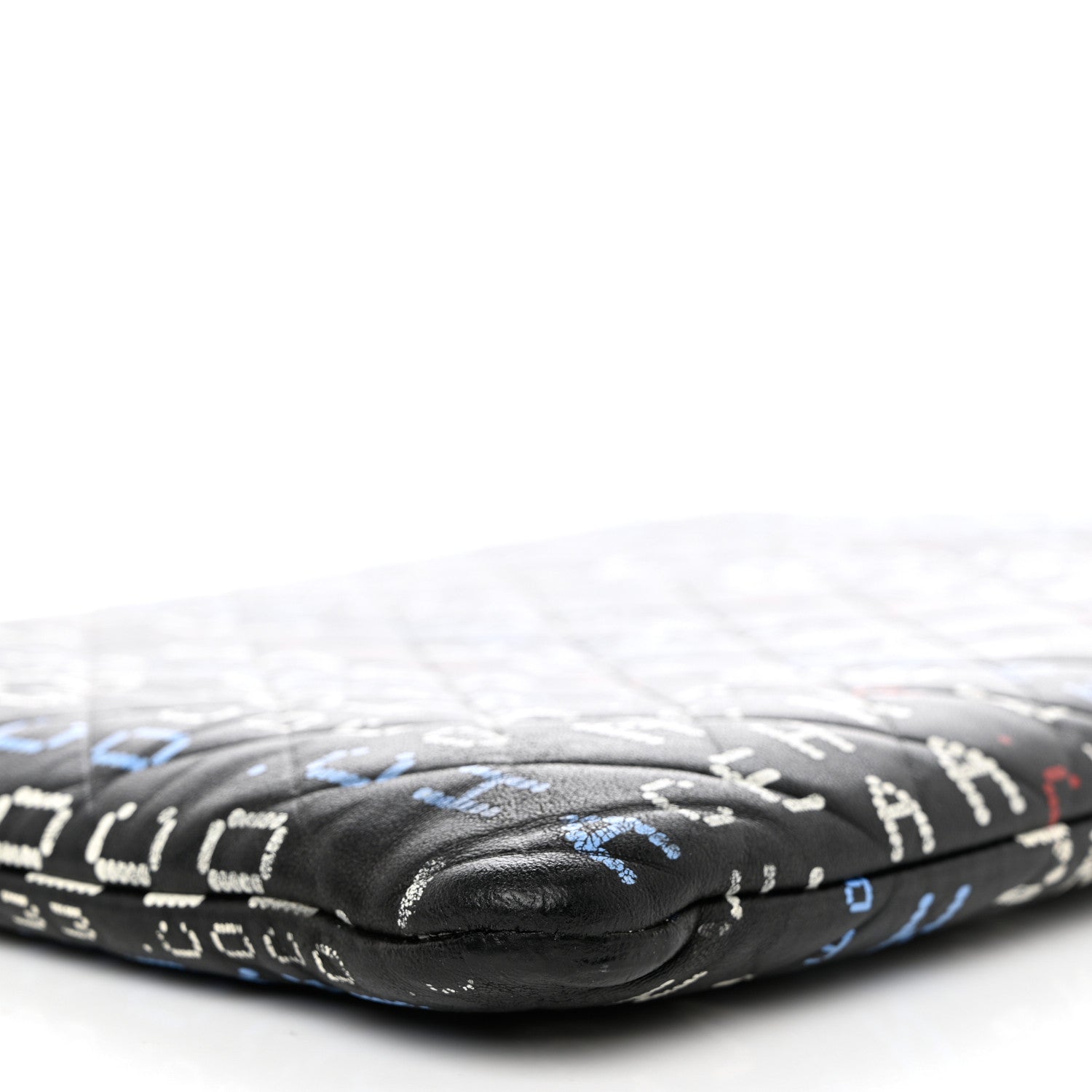 Chanel Lambskin Quilted Large Data Center Cosmetic Case Black 9 of 11