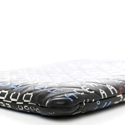 Chanel Lambskin Quilted Large Data Center Cosmetic Case Black 9 of 11