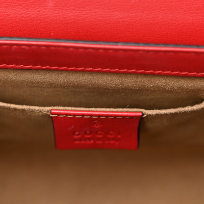 Gucci GG Supreme Monogram Calfskin Small Padlock Shoulder Bag Beige Hibiscus Red New Rosette 8 of 12