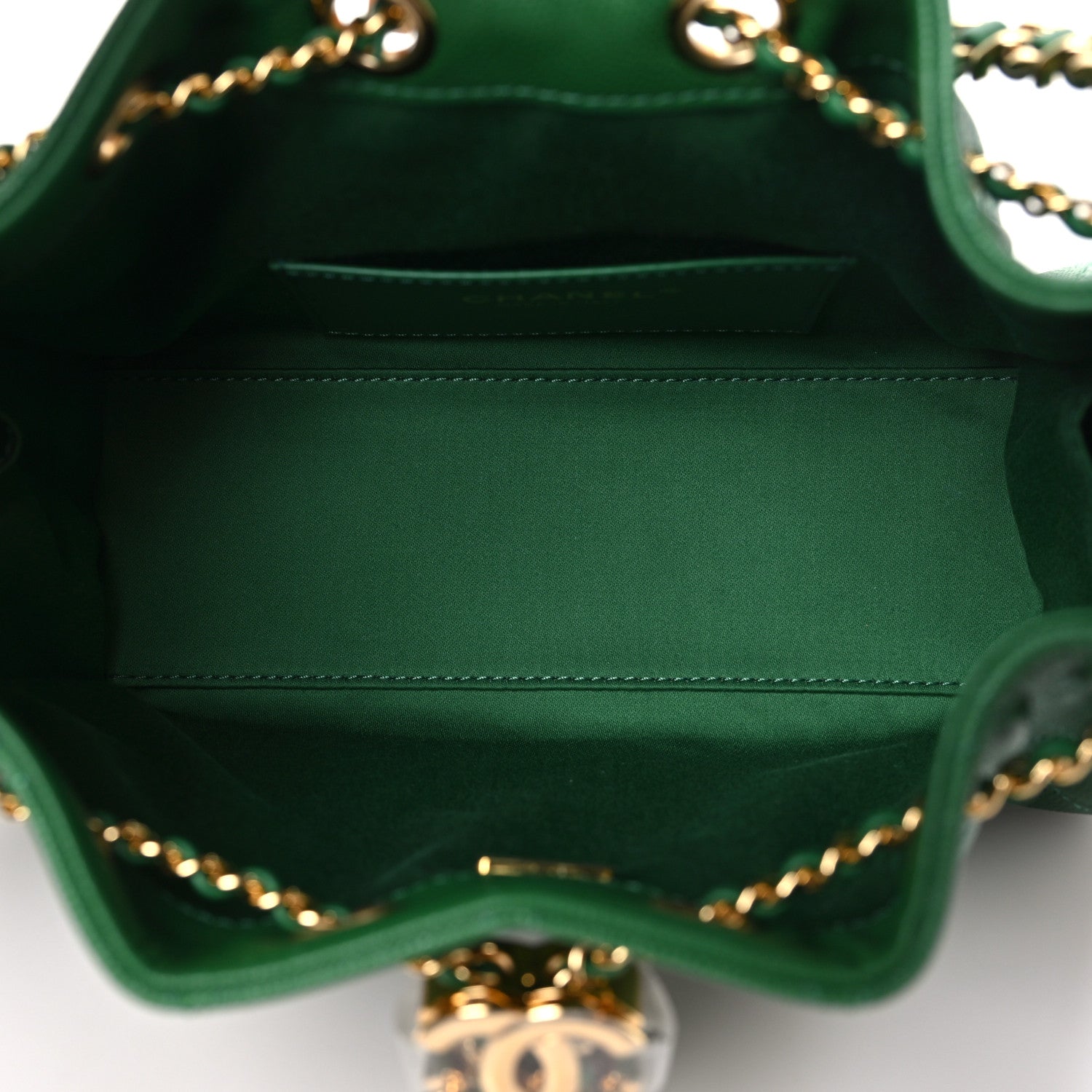 Chanel Caviar Quilted Mini Chanel 25 Handbag Green 5 of 11