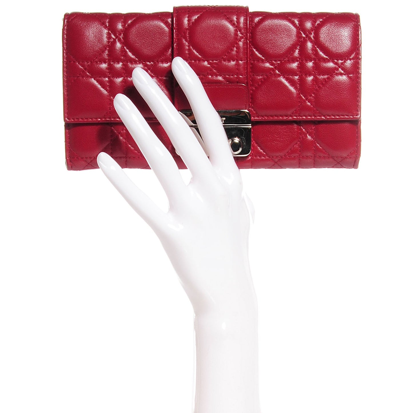 Lambskin Cannage Wallet Red