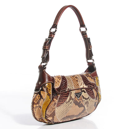Prada Python Patch Shoulder Bag Naturale 3 of 9