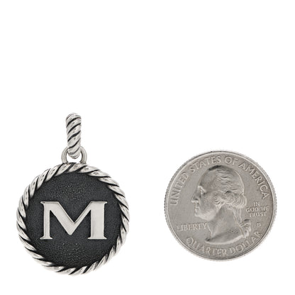 David Yurman Sterling Silver Cable Collectibles Initial M Charm Pendant 2 of 3