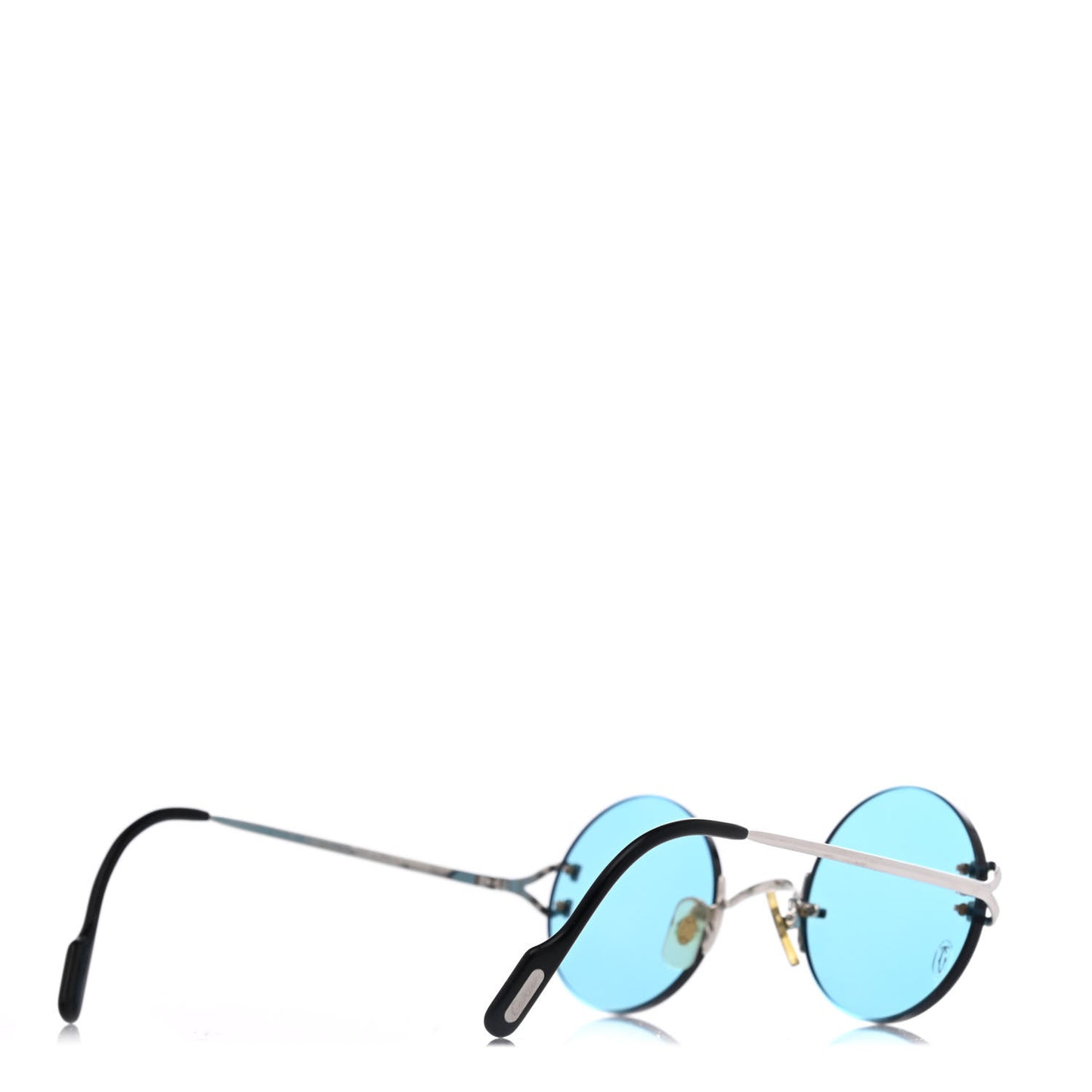 Rimless C-Decor Round Sunglasses Blue