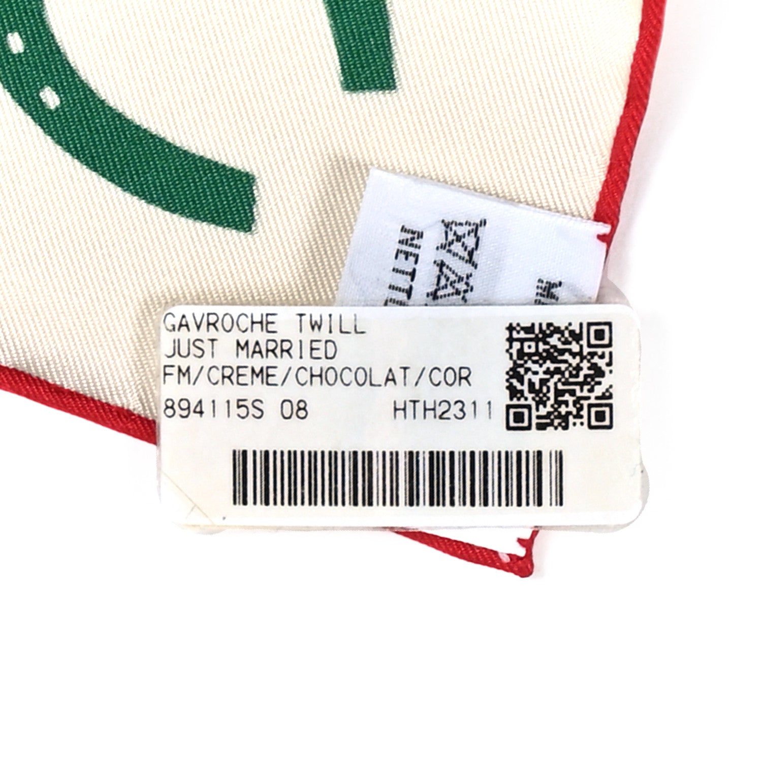 Hermes Silk Gavroche Just Married Scarf 45 Creme 1442412