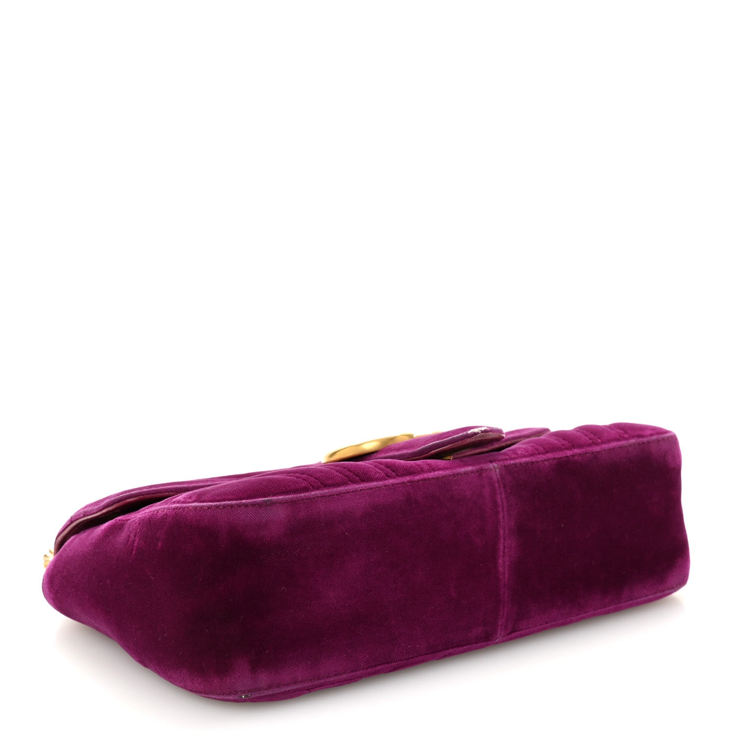 Gucci Velvet Matelasse Small GG Marmont Shoulder Bag Fuchsia Violet Cyclamen 4 of 13