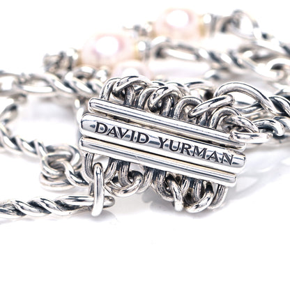 David Yurman Sterling Silver Pearl Continuance Four-Row Chain Bracelet 4 of 6