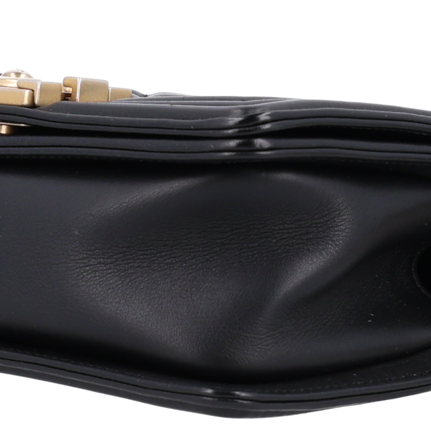 Lambskin Quilted Small Boy Flap Black