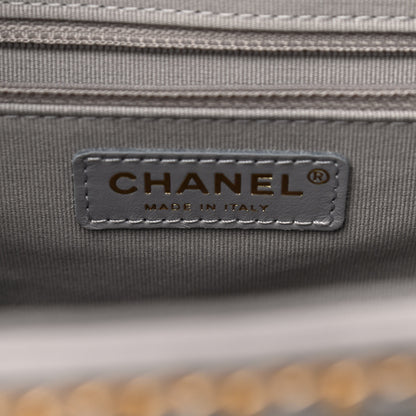 Chanel Calfskin Quilted Chain Lines Shopping Tote Grey 6 of 9