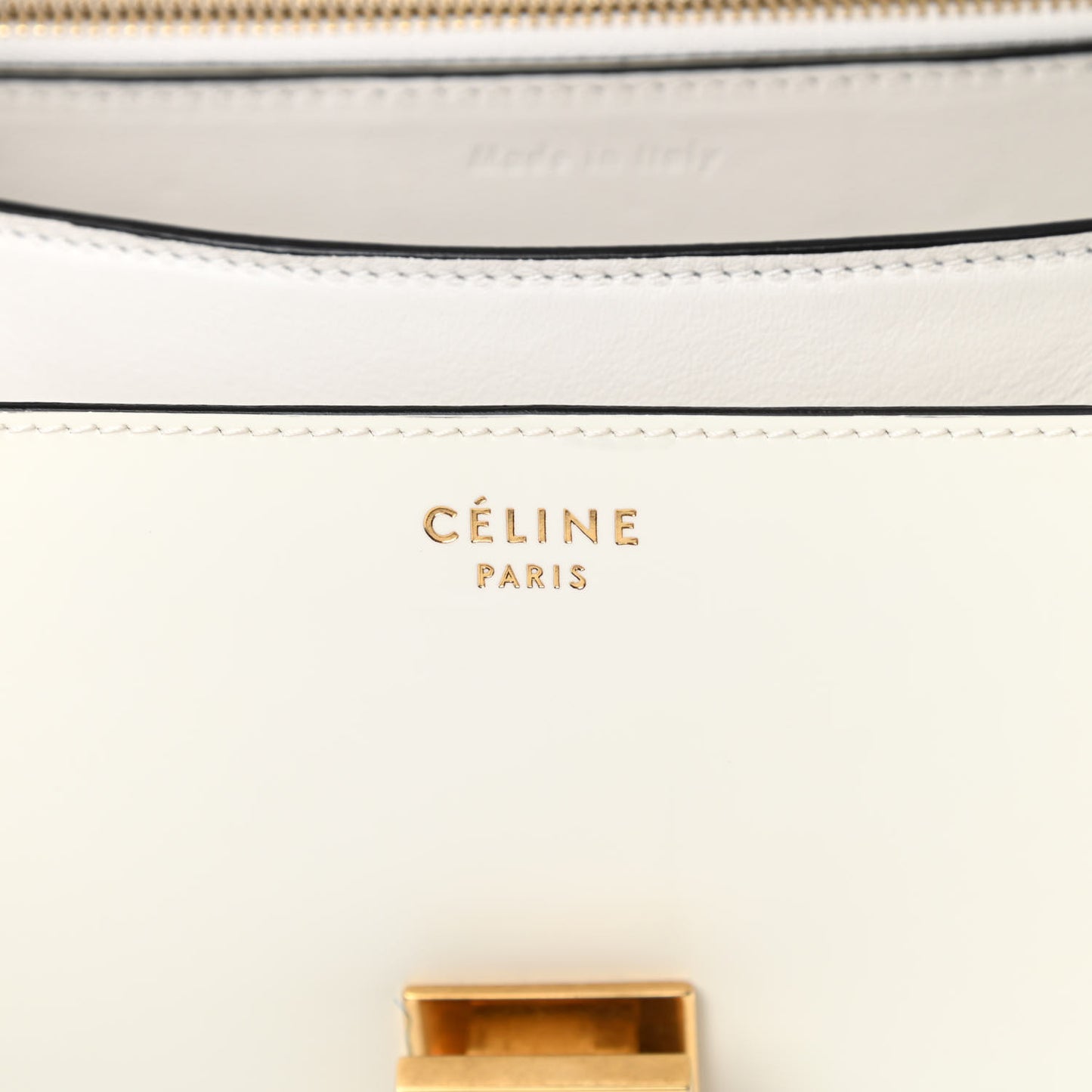 Spazzolato Calfskin Medium Classic Box Flap Bag White