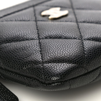 Chanel Caviar Quilted Zip Card Holder Wallet Black 9 of 11