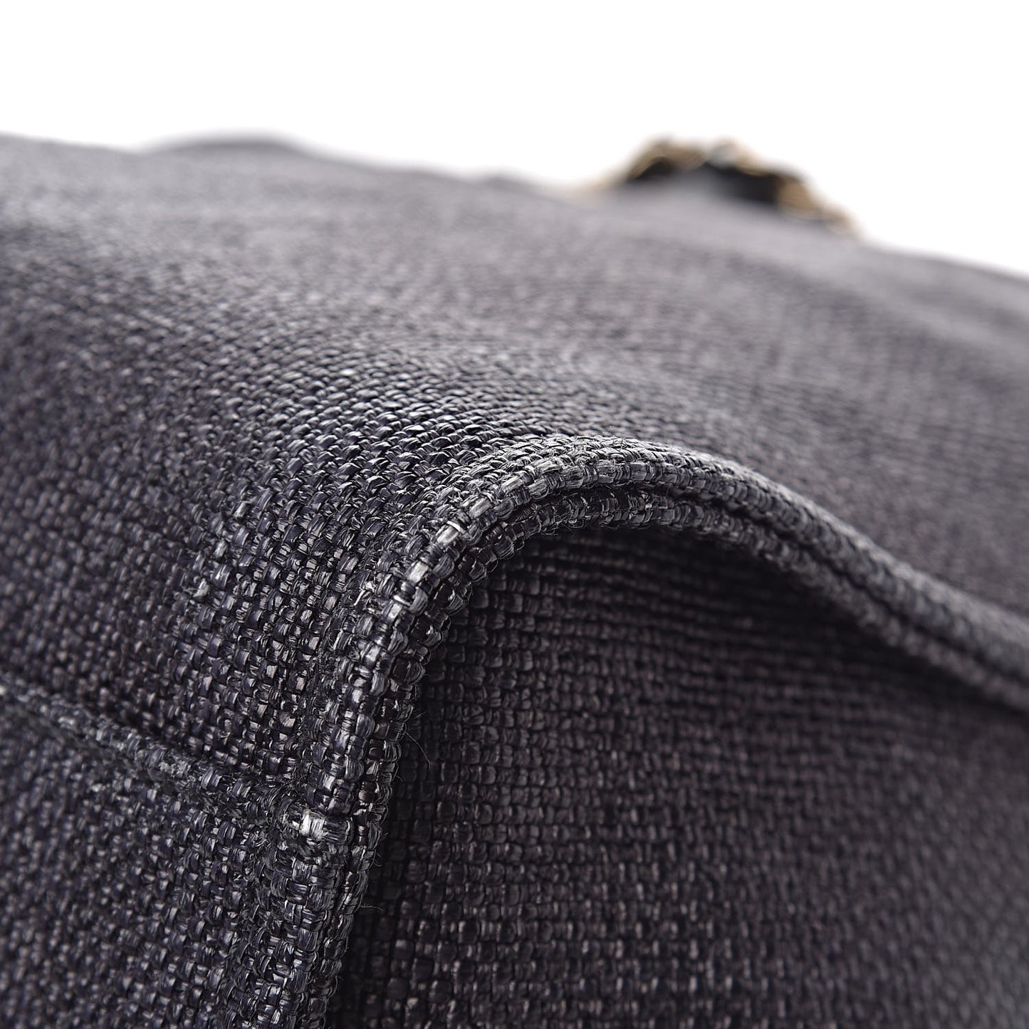 Woven Straw Raffia Large Deauville Tote Black