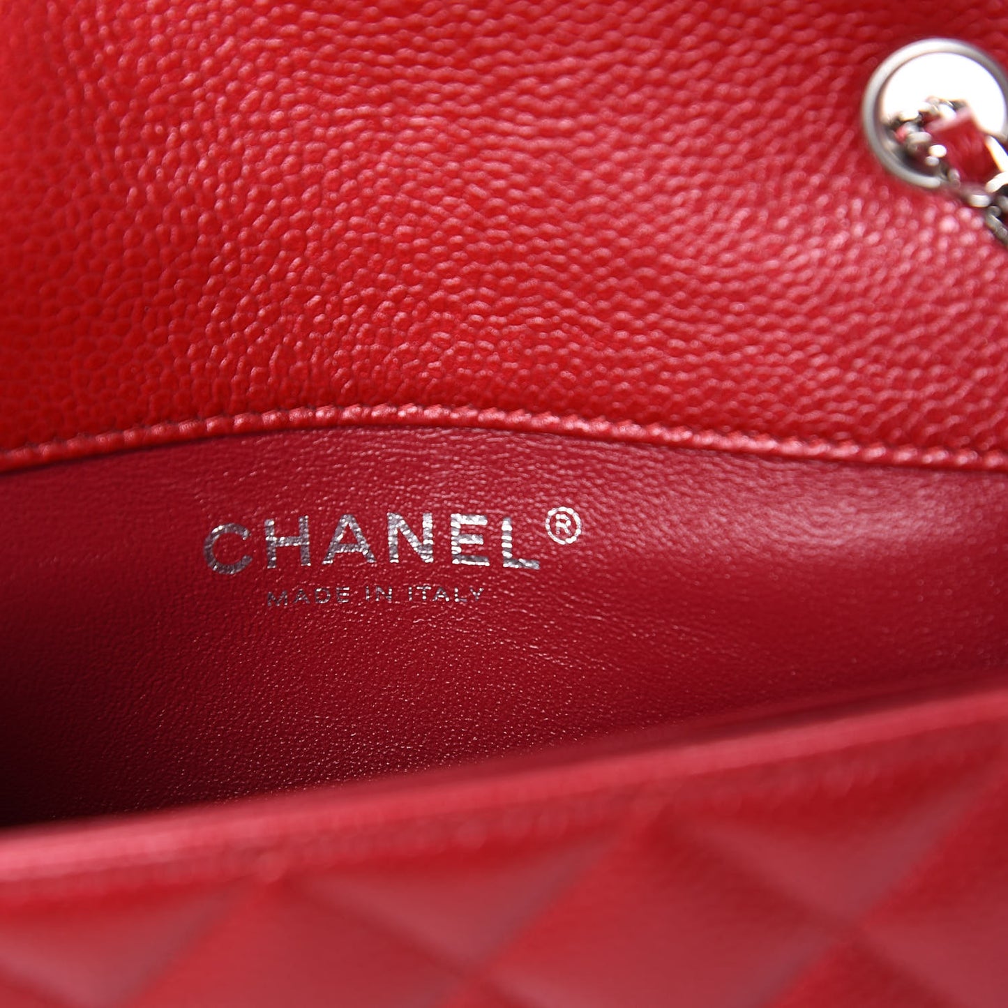Caviar Quilted Extra Mini Flap Red
