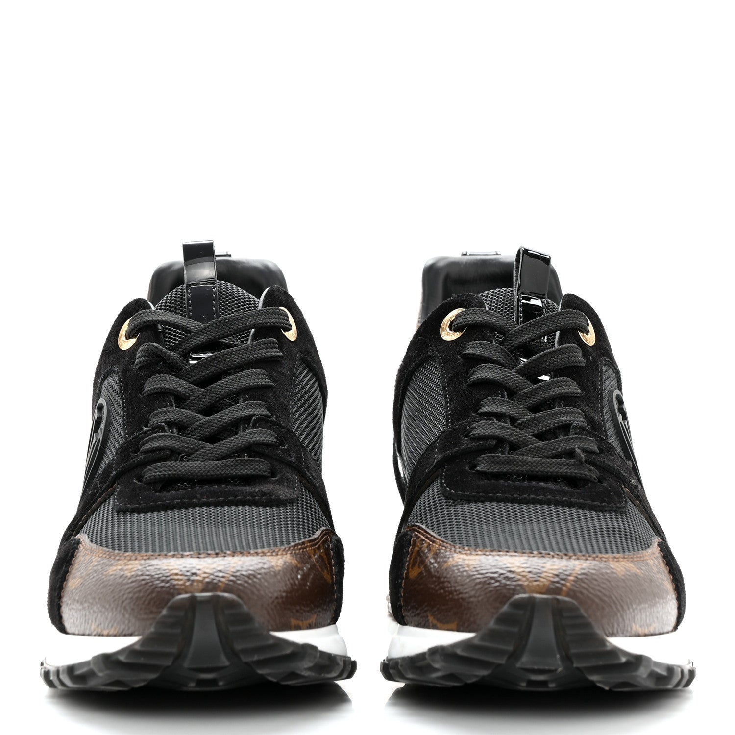 Louis Vuitton Suede Monogram Run Away Sneakers 37.5 Black 2 of 14