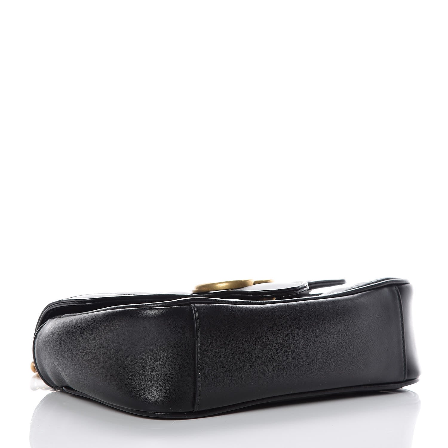 Gucci Calfskin Matelasse Mini GG Marmont Shoulder Bag Black 3 of 7