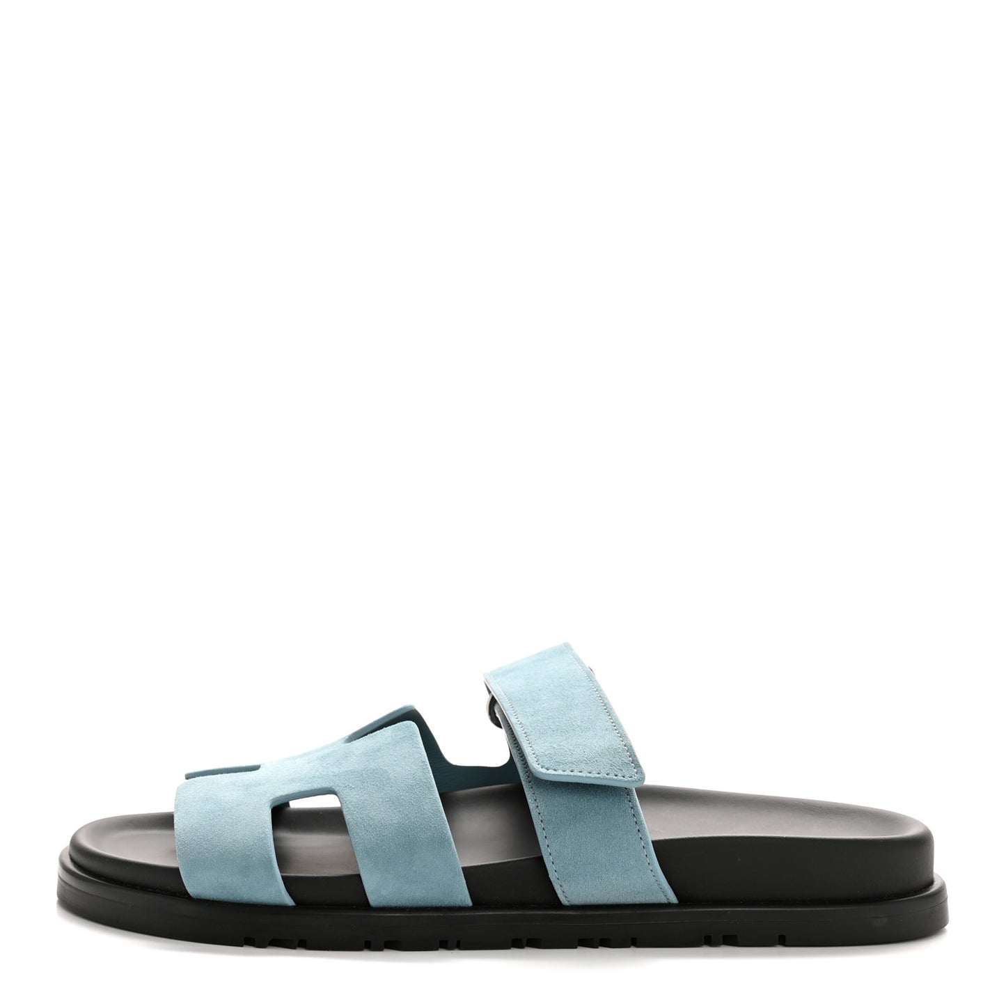 Suede Goatskin Womens Chypre Sandals 38 Bleu Mineral