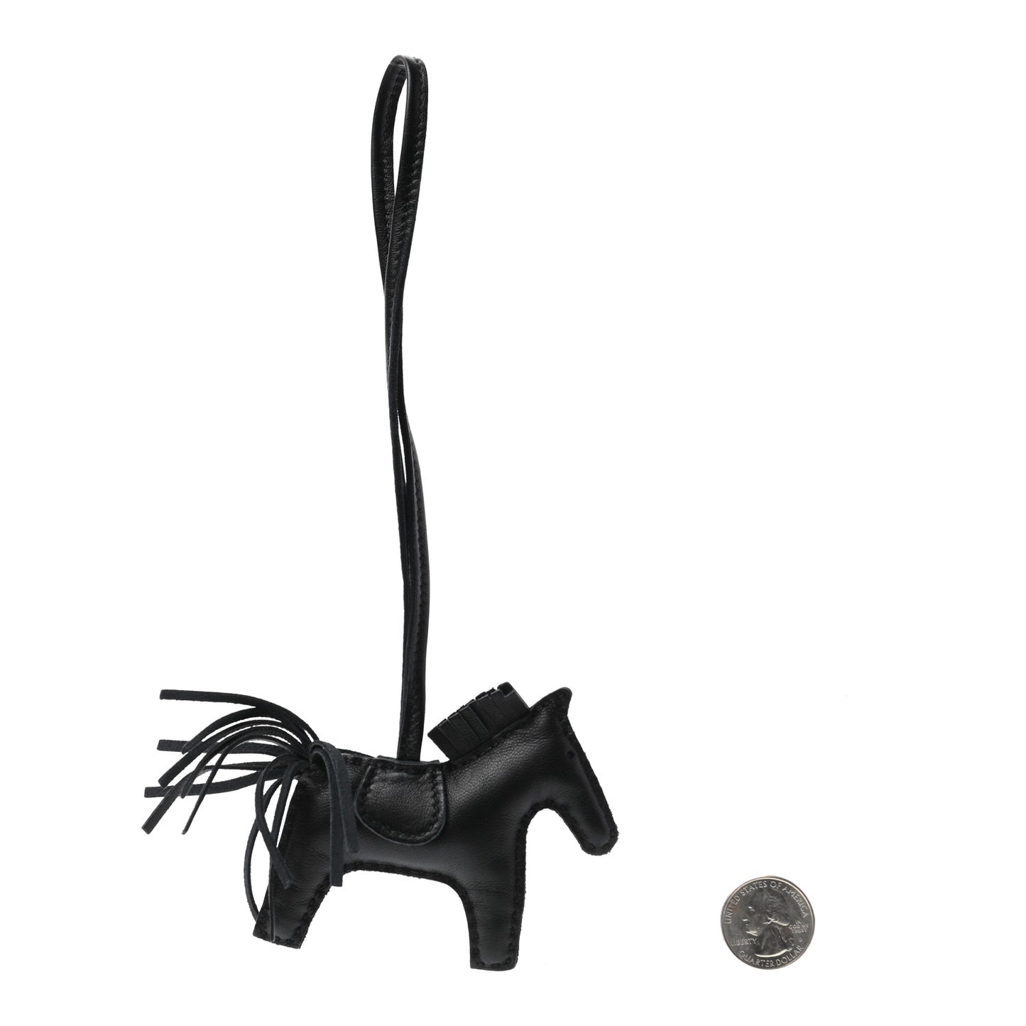 Milo Lambskin Grigri Rodeo Horse Bag Charm PM So Black
