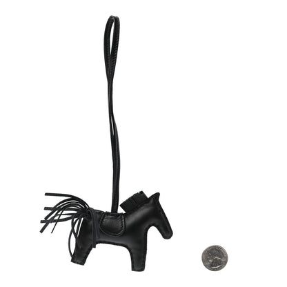Hermes Milo Lambskin Grigri Rodeo Horse Bag Charm PM So Black 2 of 4