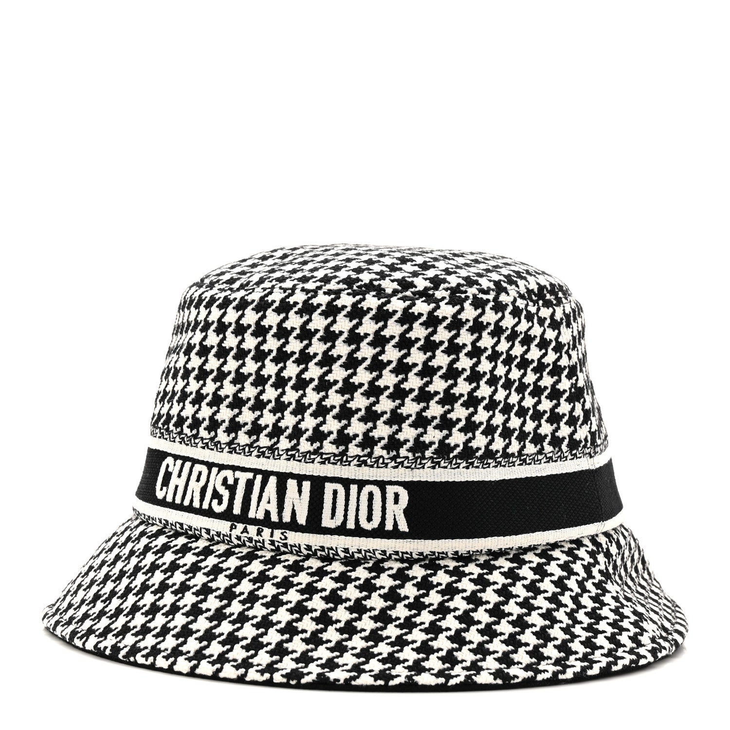 Christian Dior Pied De Poule Bucket Hat 57 Black White 1863339