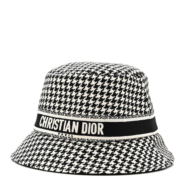Christian Dior Pied De Poule Bucket Hat 57 Black White 1863339