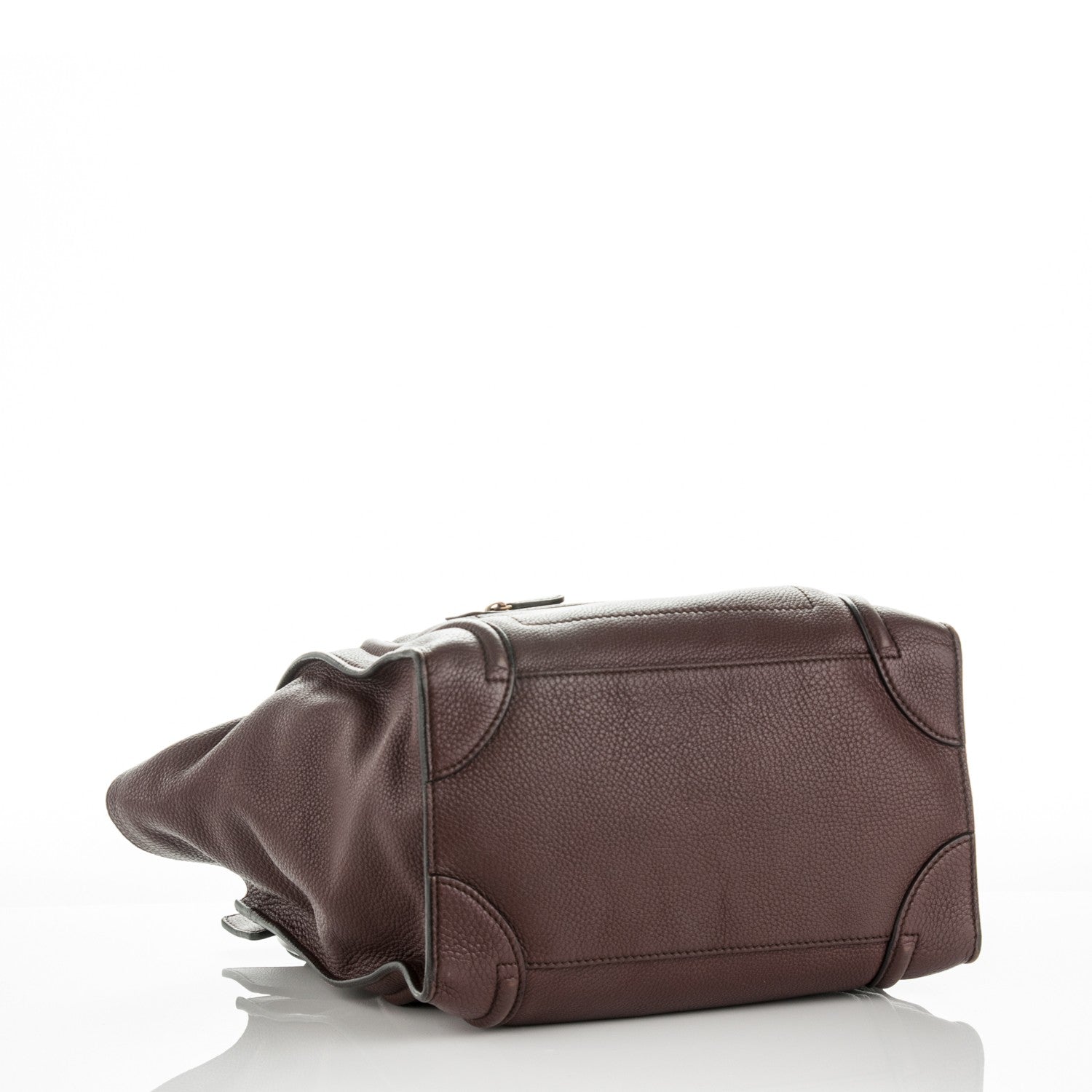Celine Drummed Calfskin Mini Luggage Dark Brown 4 of 11