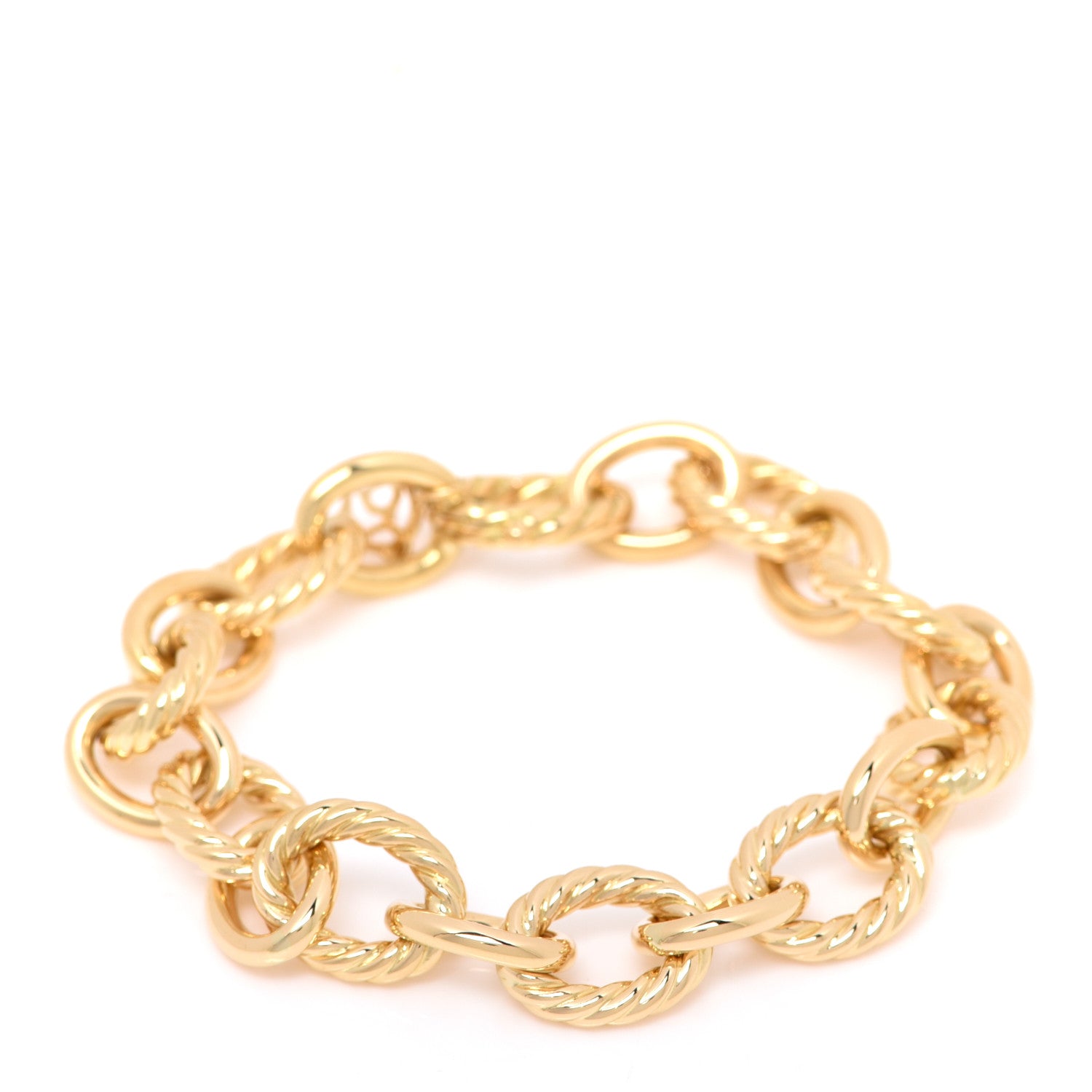 David Yurman 18K Yellow Gold 12mm Large Oval Link Bracelet 1 of 5