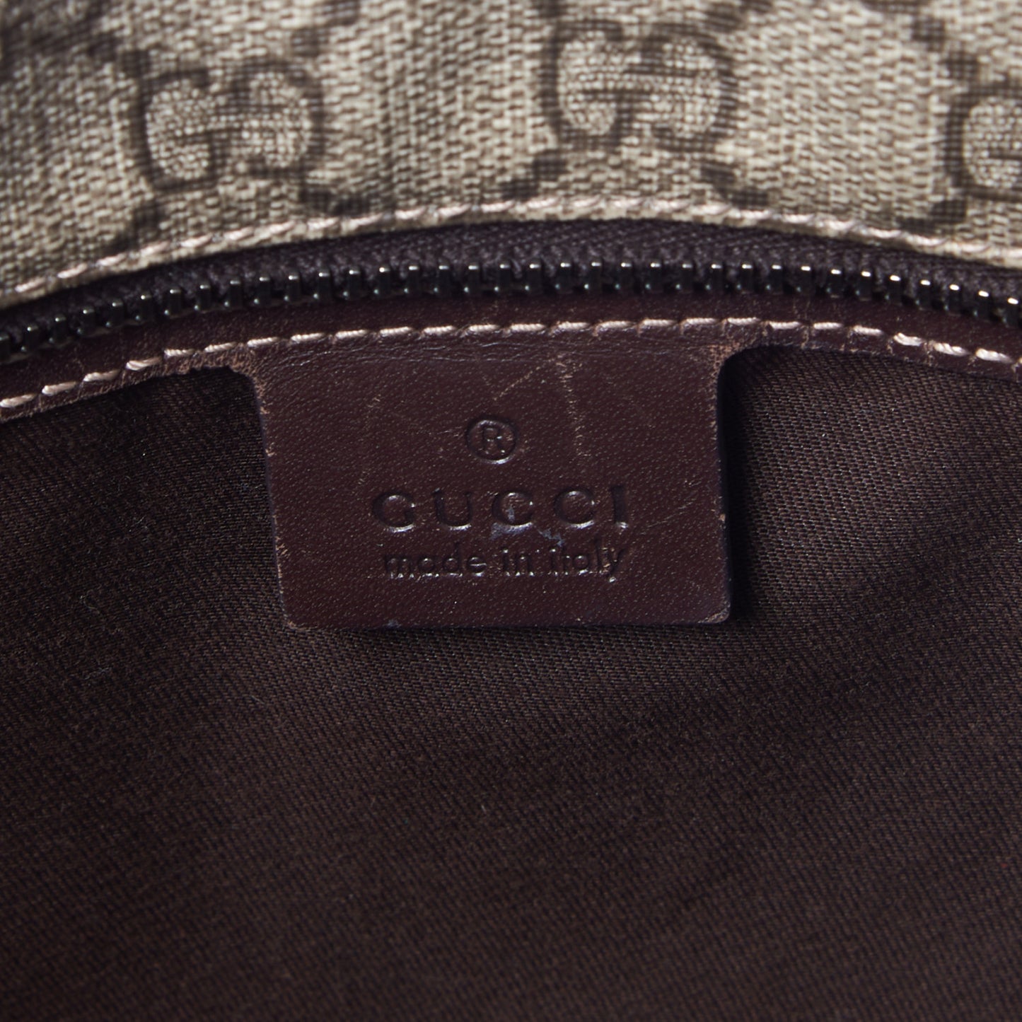 GG Supreme Monogram Small Joy Tote Dark Brown