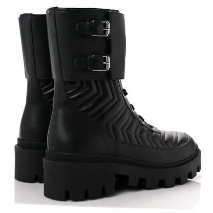 Gucci Nappa Frances GG Matelasse Platform Combat Boots 40 Black 4 of 8