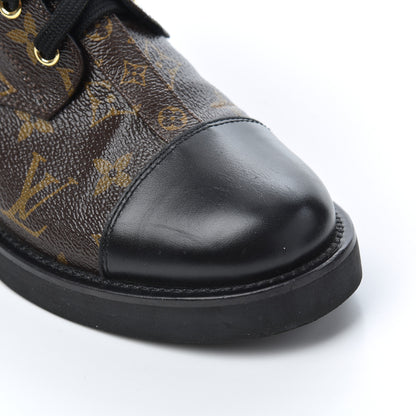 Louis Vuitton Monogram Calfskin Wonderland Flat Ranger Boots 36 Black 15 of 22