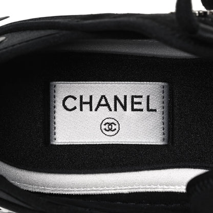 Chanel Velvet Calfskin Mixed Fibers CC Sneakers 39.5 Black 6 of 8