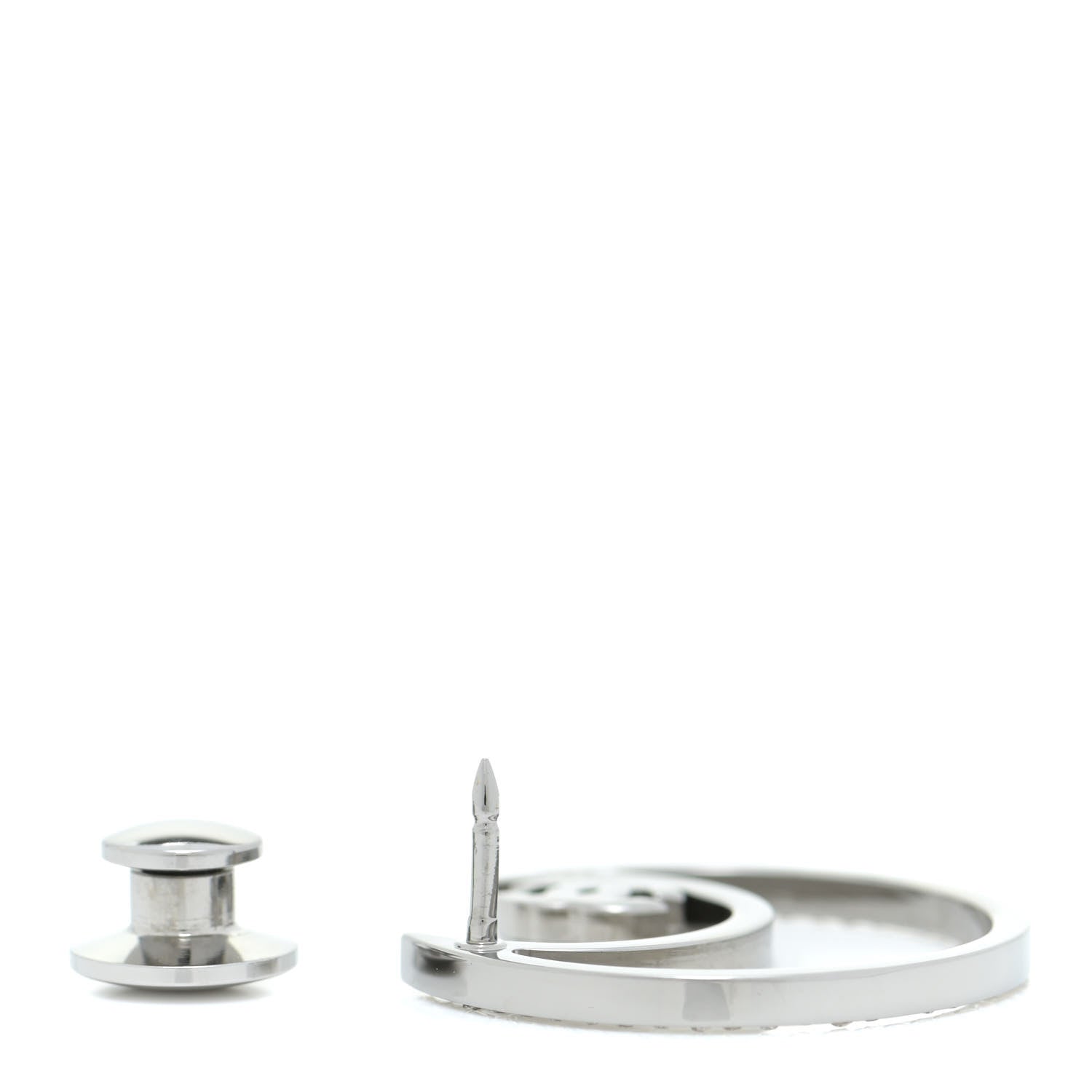Chanel Crystal CC Moon Brooch Silver 3 of 5