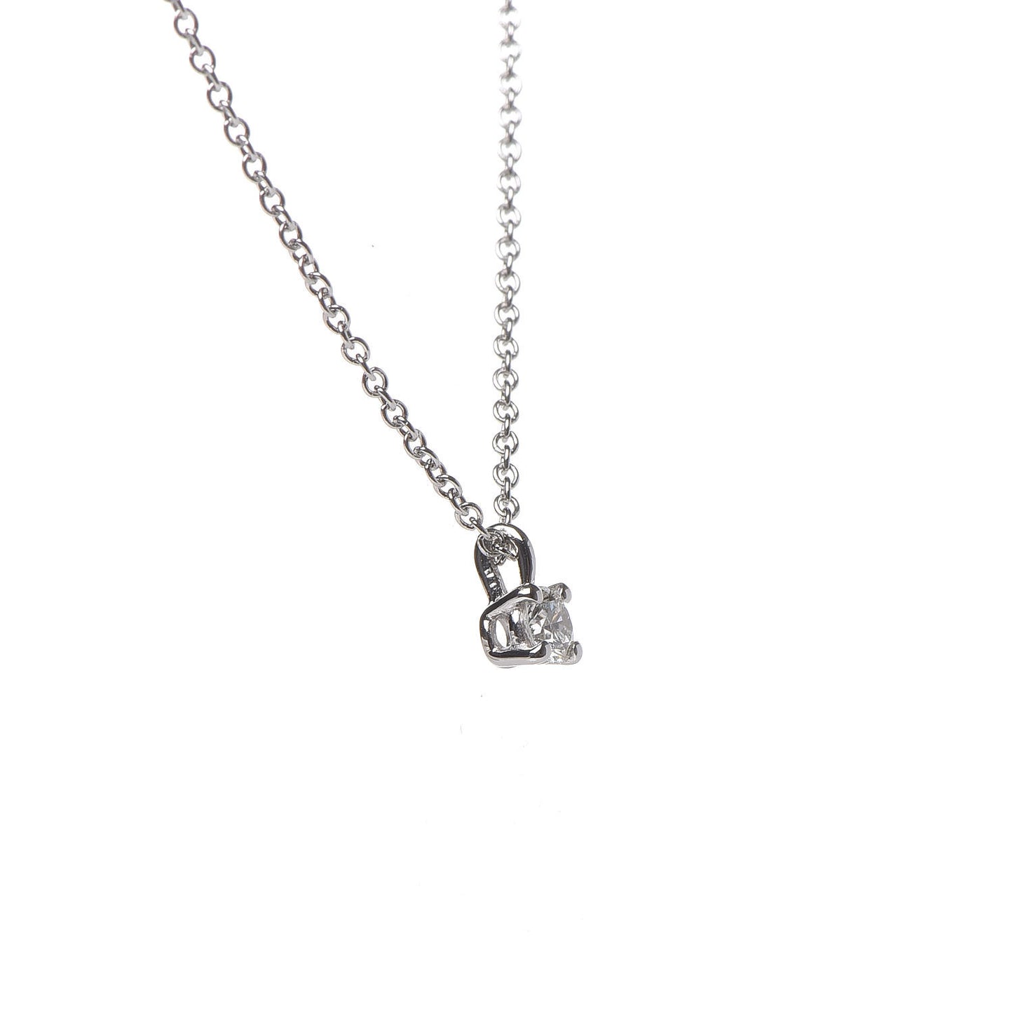 Platinum Diamond .12ct Solitaire Pendant Necklace
