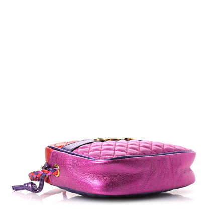 Gucci Laminated Nappa Trapuntata Mini Zumi Shoulder Bag Rosso Fuxia Bizantin 4 of 11