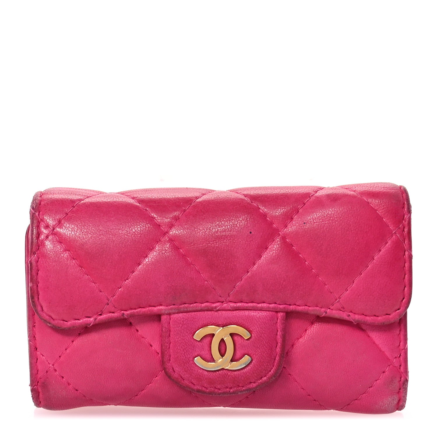 Chanel Lambskin Quilted 6 Key Holder Fuchsia 1 of 9