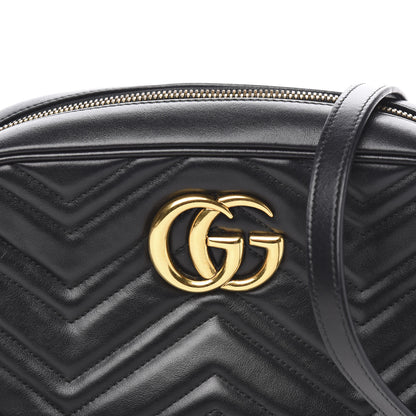 Gucci Calfskin Matelasse Small GG Marmont Chain Shoulder Bag Black 10 of 10