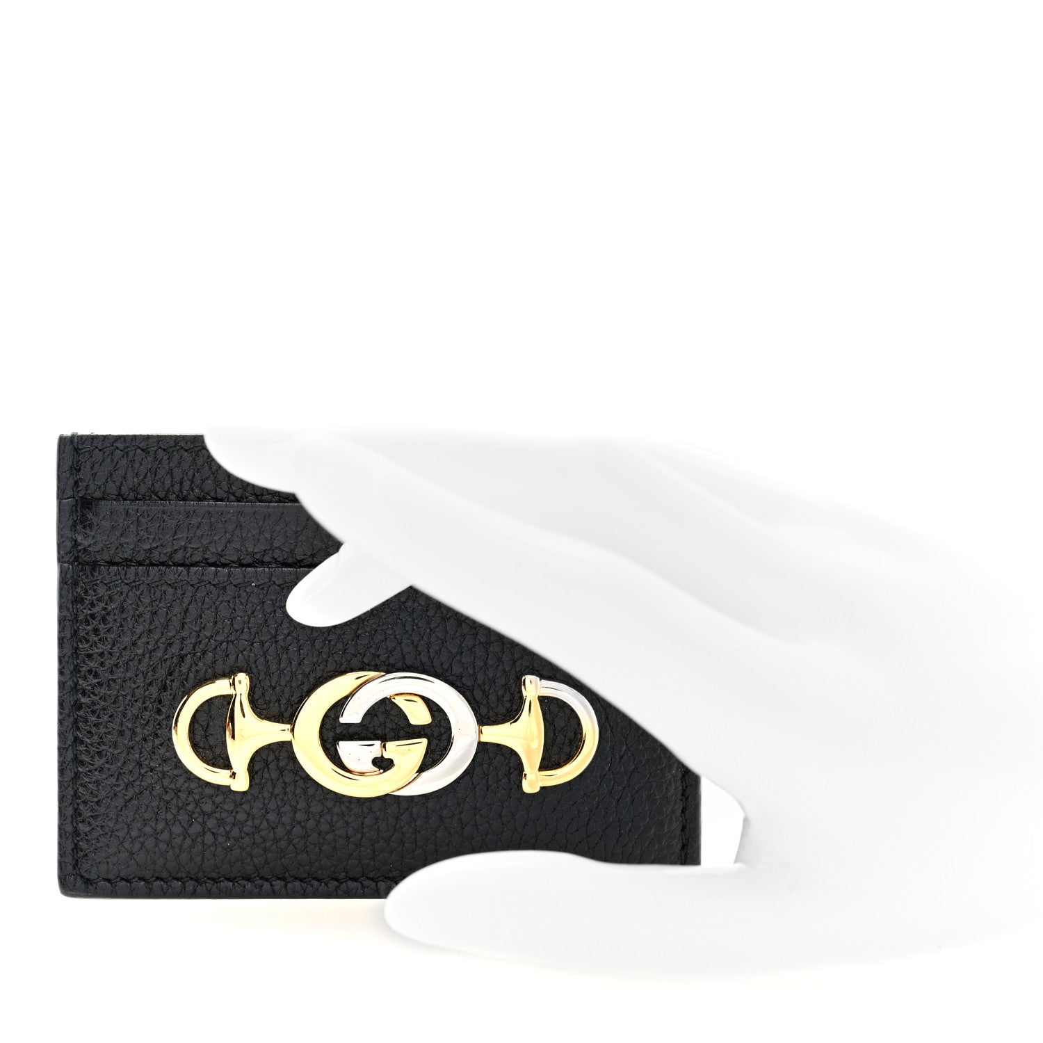 Gucci Grainy Calfskin Zumi Card Holder Black 2 of 6