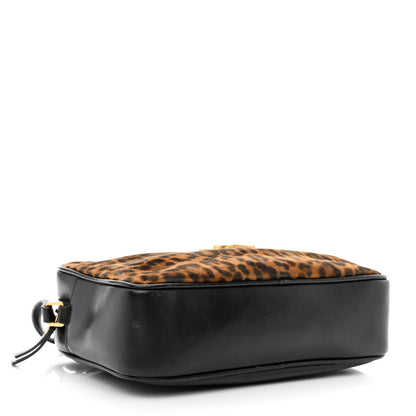 Saint Laurent Calfskin Leopard Print Monogram Lou Camera Bag Black 4 of 12
