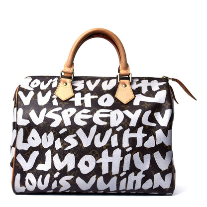 Louis Vuitton Monogram Graffiti Speedy 30 Silver 1 of 10