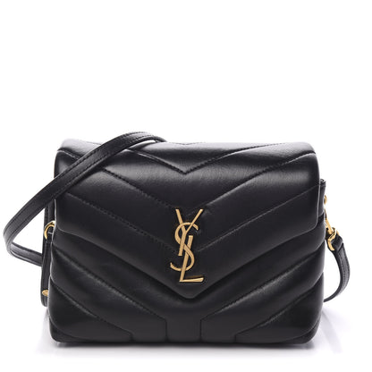 Saint Laurent Calfskin Y Quilted Monogram Toy Loulou Crossbody Bag Black 1 of 10