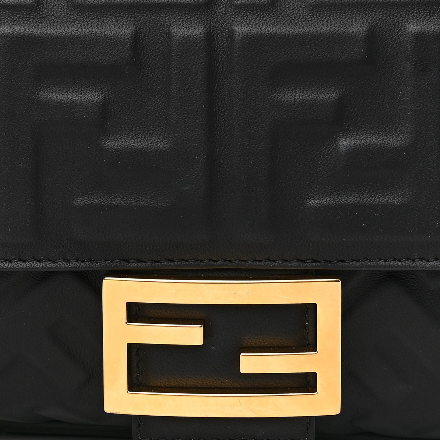 Nappa FF 1974 Embossed Baguette Black