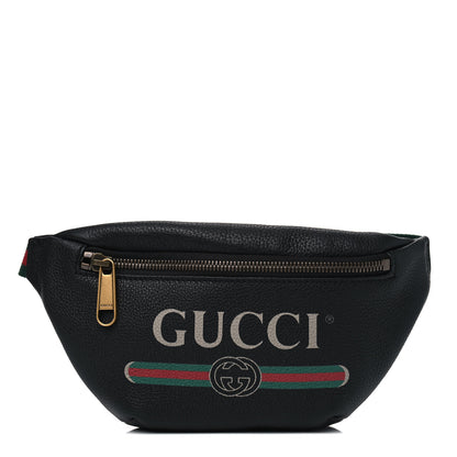 Gucci Grained Calfskin Small Logo Belt Bag Black 1 of 4