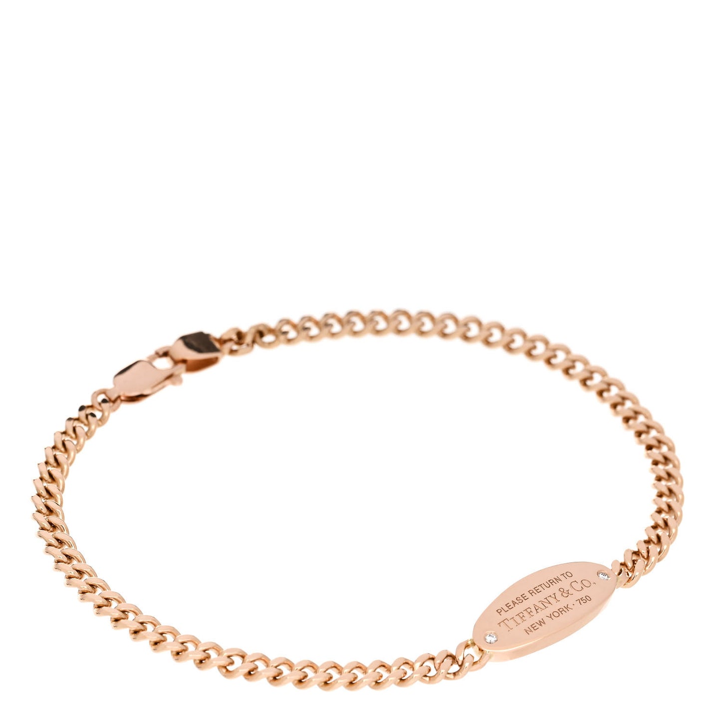 18K Rose Gold Diamond Return To Tiffany Oval ID Bracelet