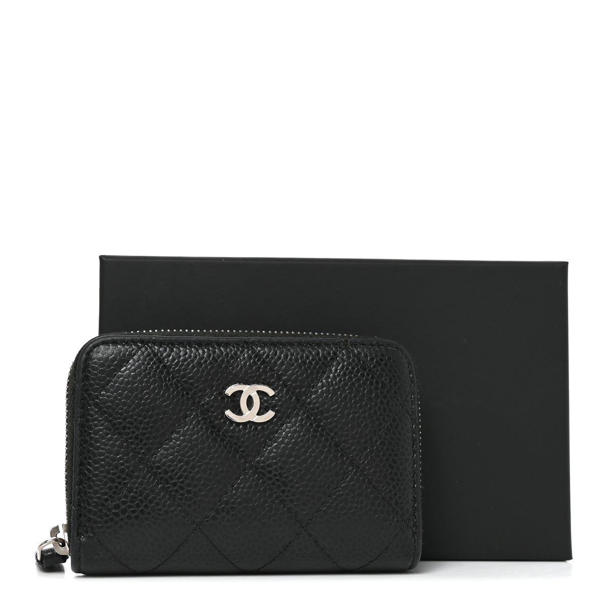 Chanel Caviar Quilted Zip Coin Purse Black 8 of 8