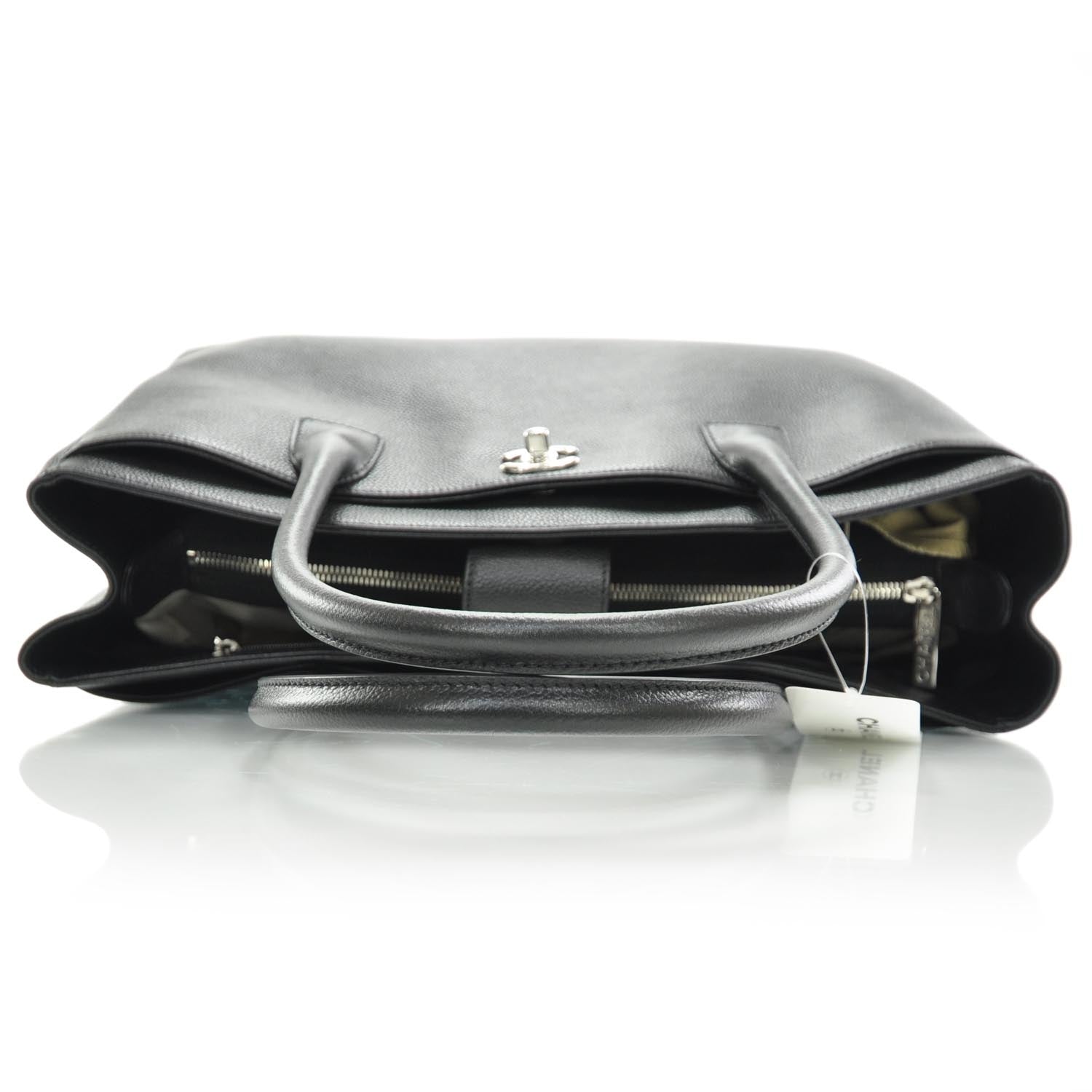 Chanel Caviar Cerf Executive Shopper Tote Black SHW 5 of 9