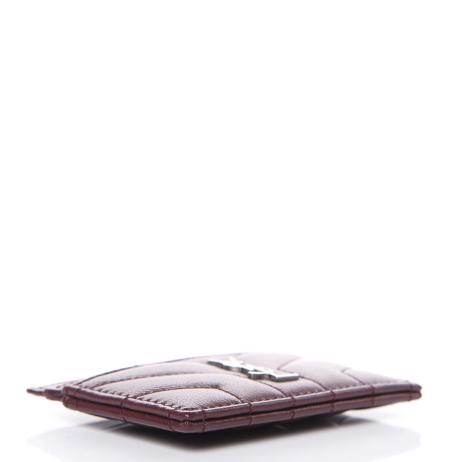 Saint Laurent Nappa Y Quilted Monogram LouLou Credit Card Case Rouge Legion 4 of 7