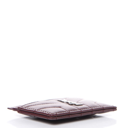 Saint Laurent Nappa Y Quilted Monogram LouLou Credit Card Case Rouge Legion 4 of 7