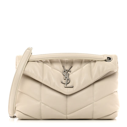 Saint Laurent Lambskin Quilted Small Loulou Puffer Monogram Chain Satchel Crema Soft 1 of 10
