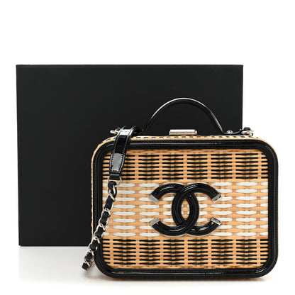 Chanel Raffia Patent Medium CC Filigree Vanity Case Black 12 of 12